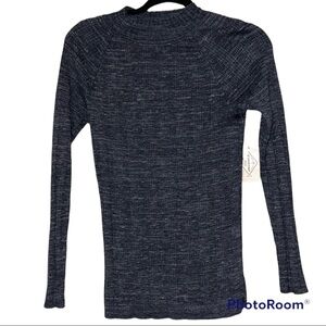 St Johns Bay petite medium heather charcoal long sleeve pullover ribbed shirt